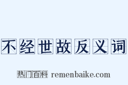 不经世故反义词是什么意思的图片